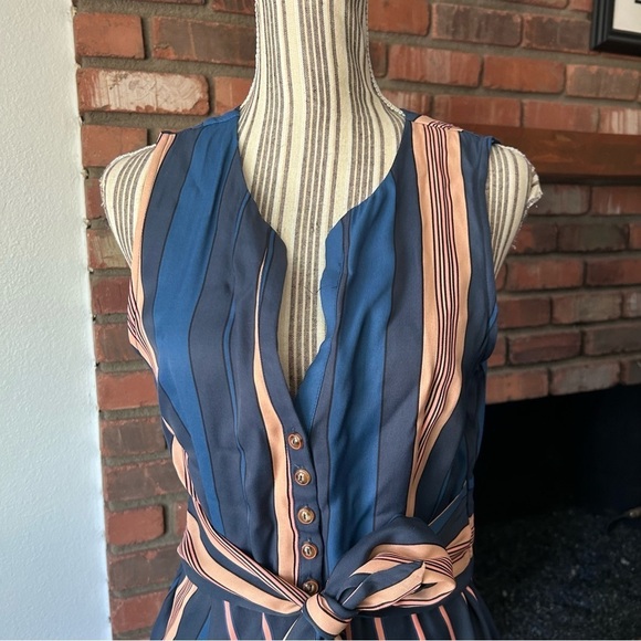 Anthropologie Maeve Atlanta Mixed Media Striped Midi Dress Sz S - Picture 4 of 8